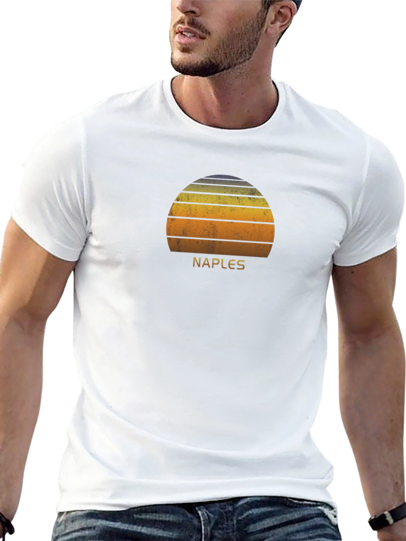 Naples Retro Sunset Graphic T-Shirt