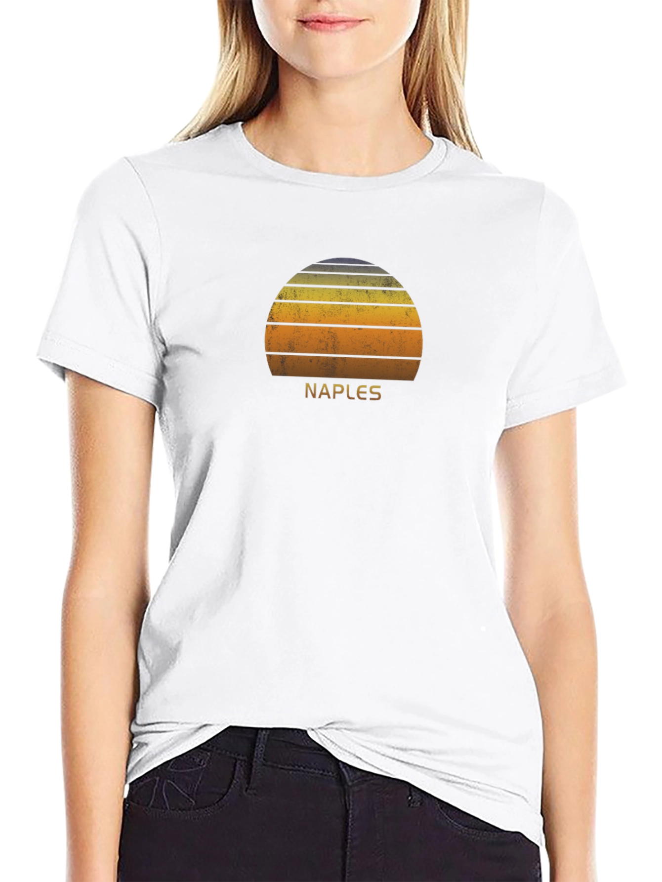 Naples Retro Sunset Graphic T-Shirt