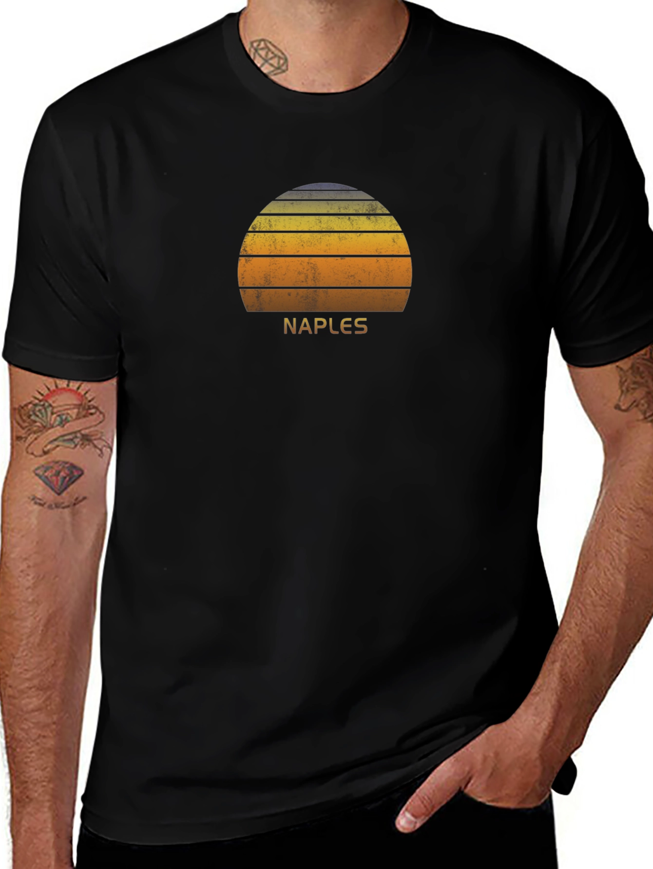 Naples Retro Sunset Graphic T-Shirt
