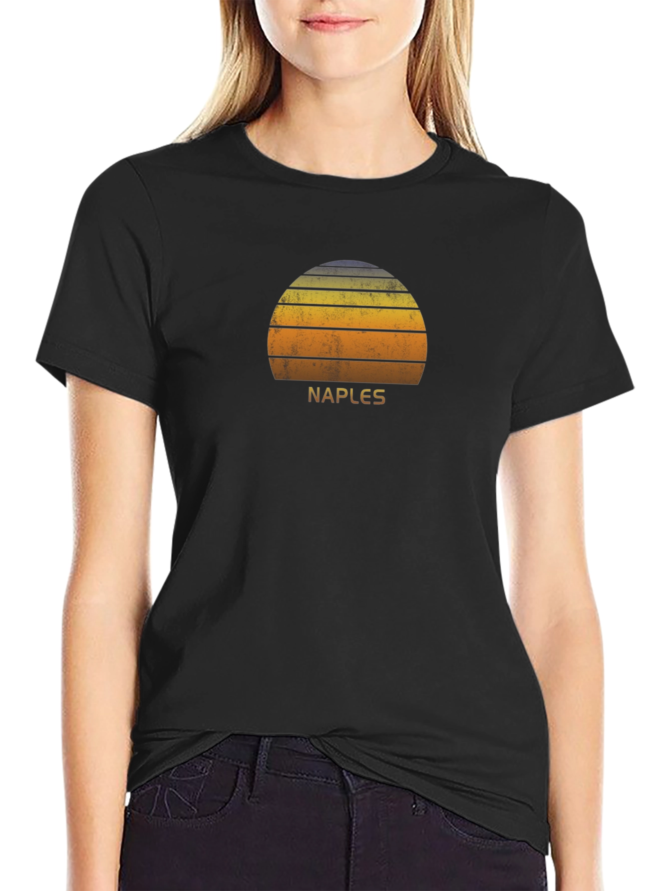 Naples Retro Sunset Graphic T-Shirt