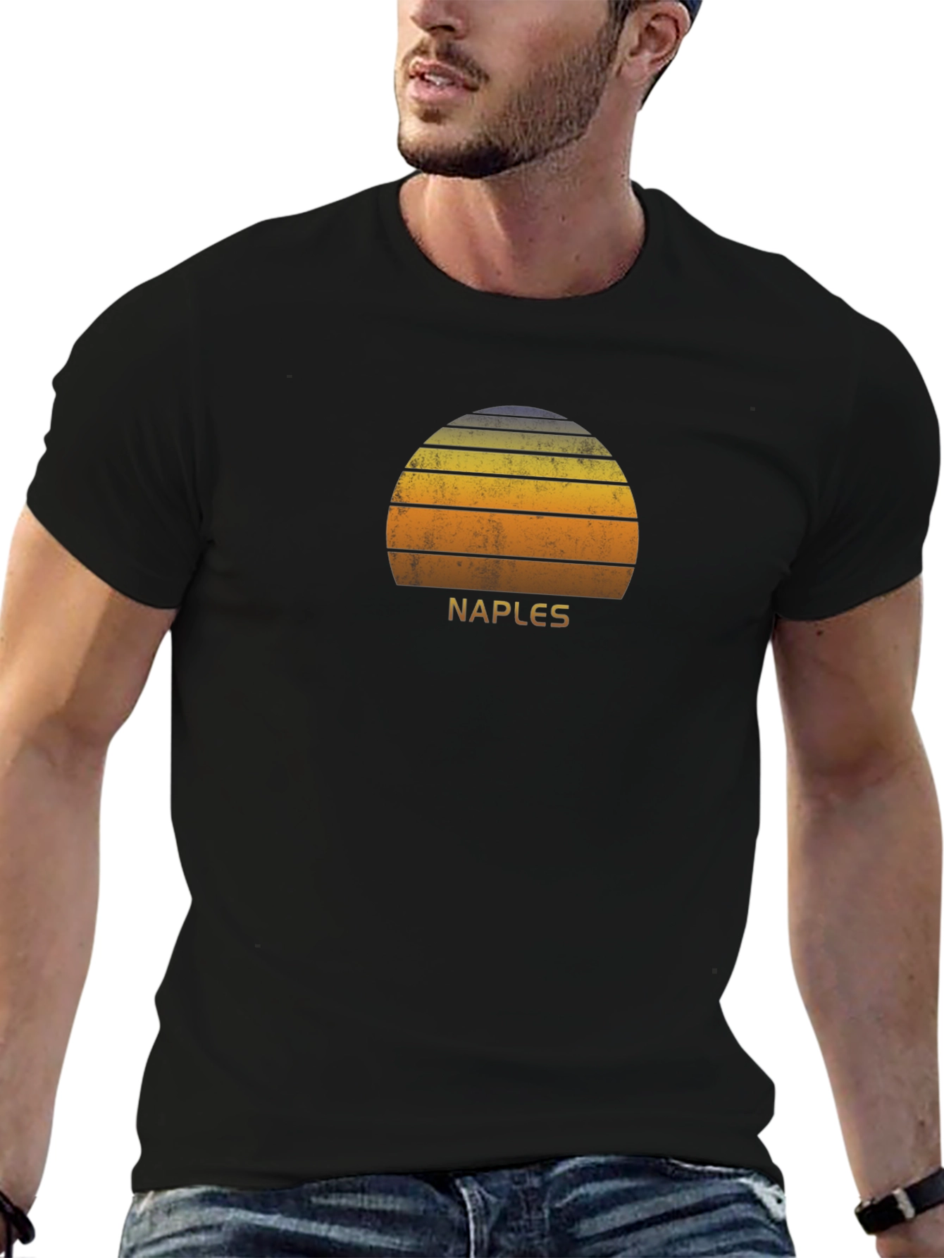 Naples Retro Sunset Graphic T-Shirt