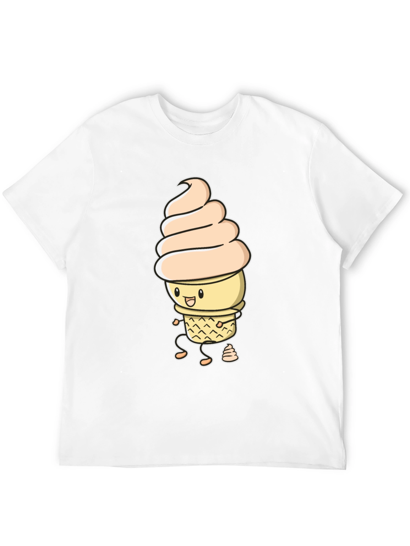 Funny Ice Cream Graphic Black T-Shirt