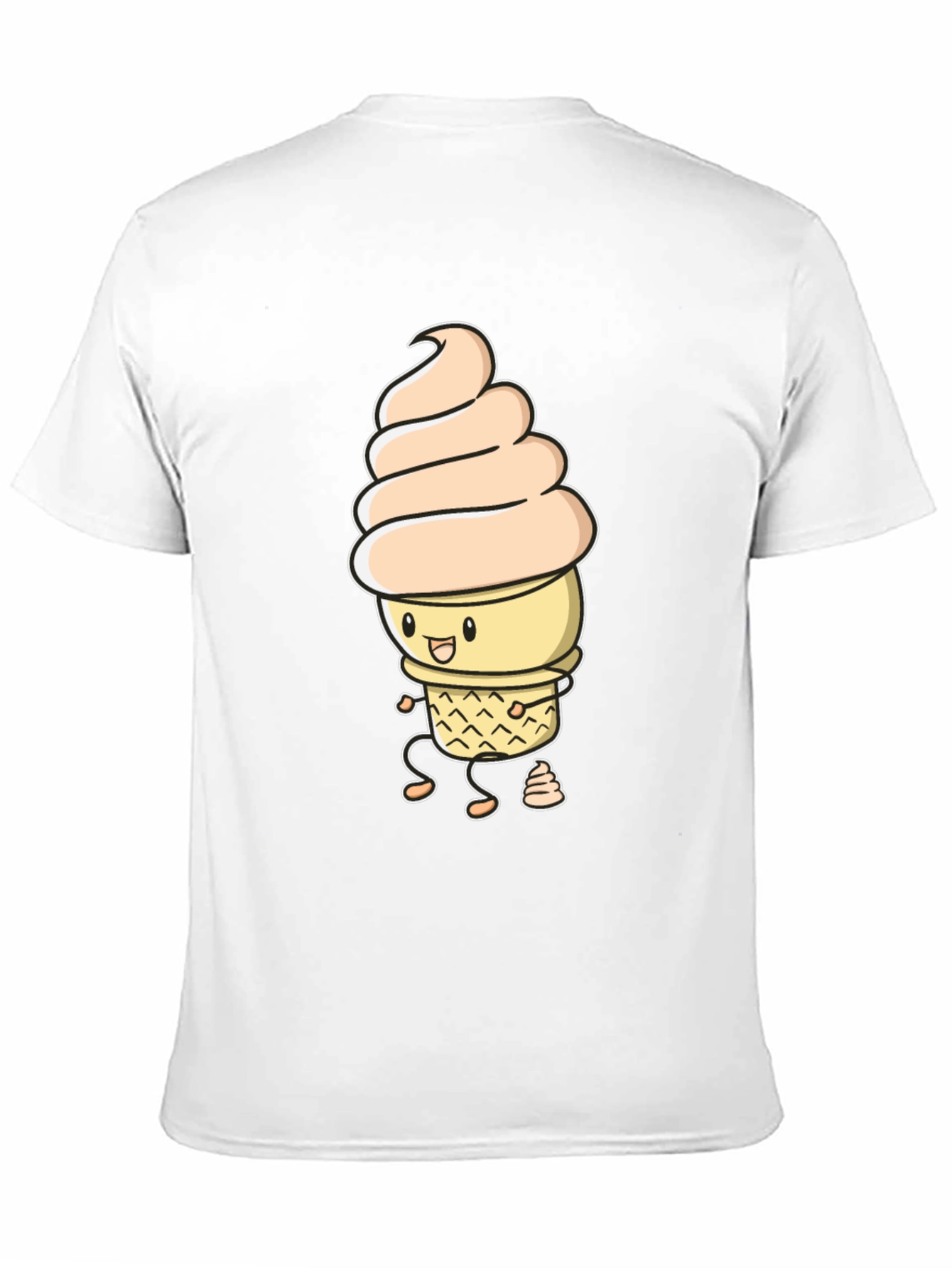 Funny Ice Cream Graphic Black T-Shirt
