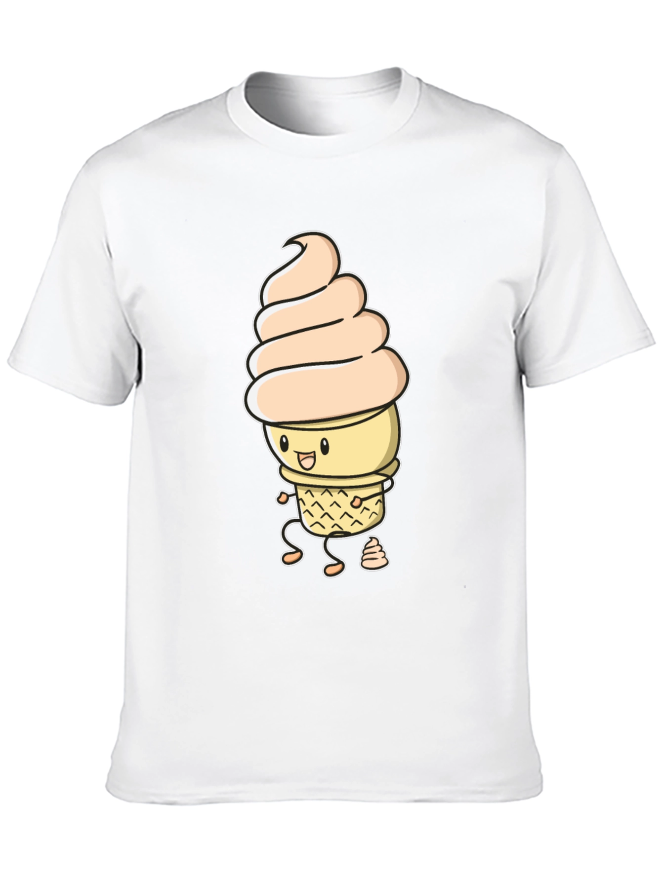 Funny Ice Cream Graphic Black T-Shirt