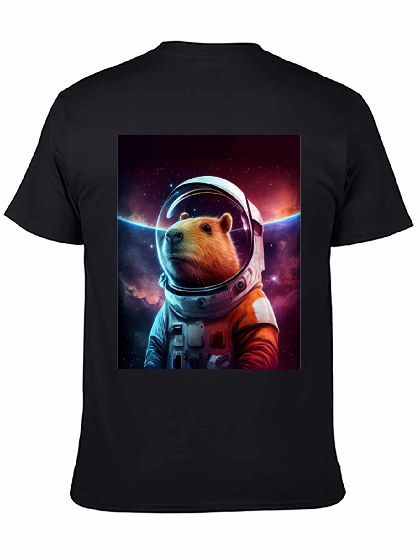 Capybara Astronaut Graphic Tee - Space Explorer Shirt