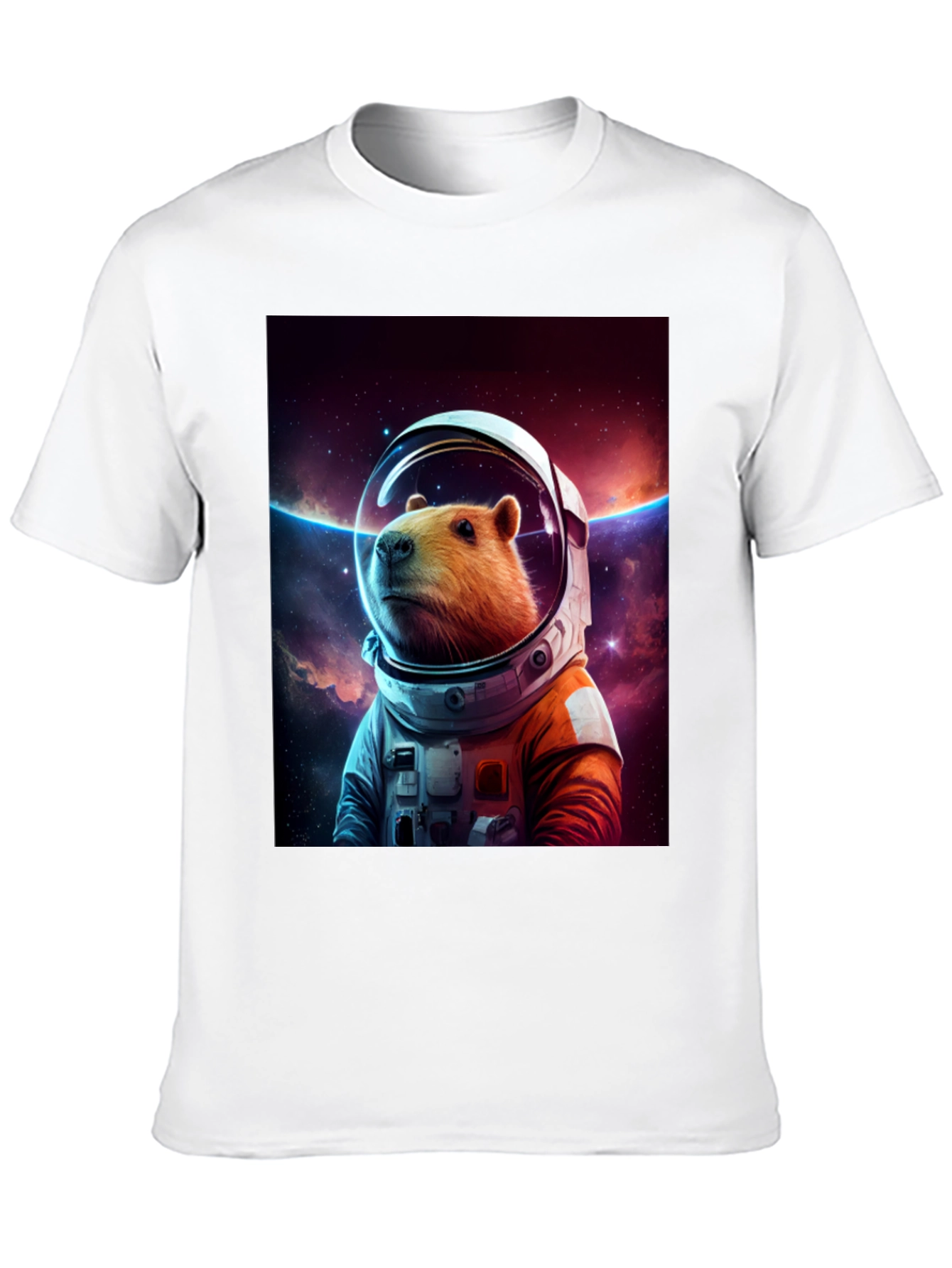 Capybara Astronaut Graphic Tee - Space Explorer Shirt