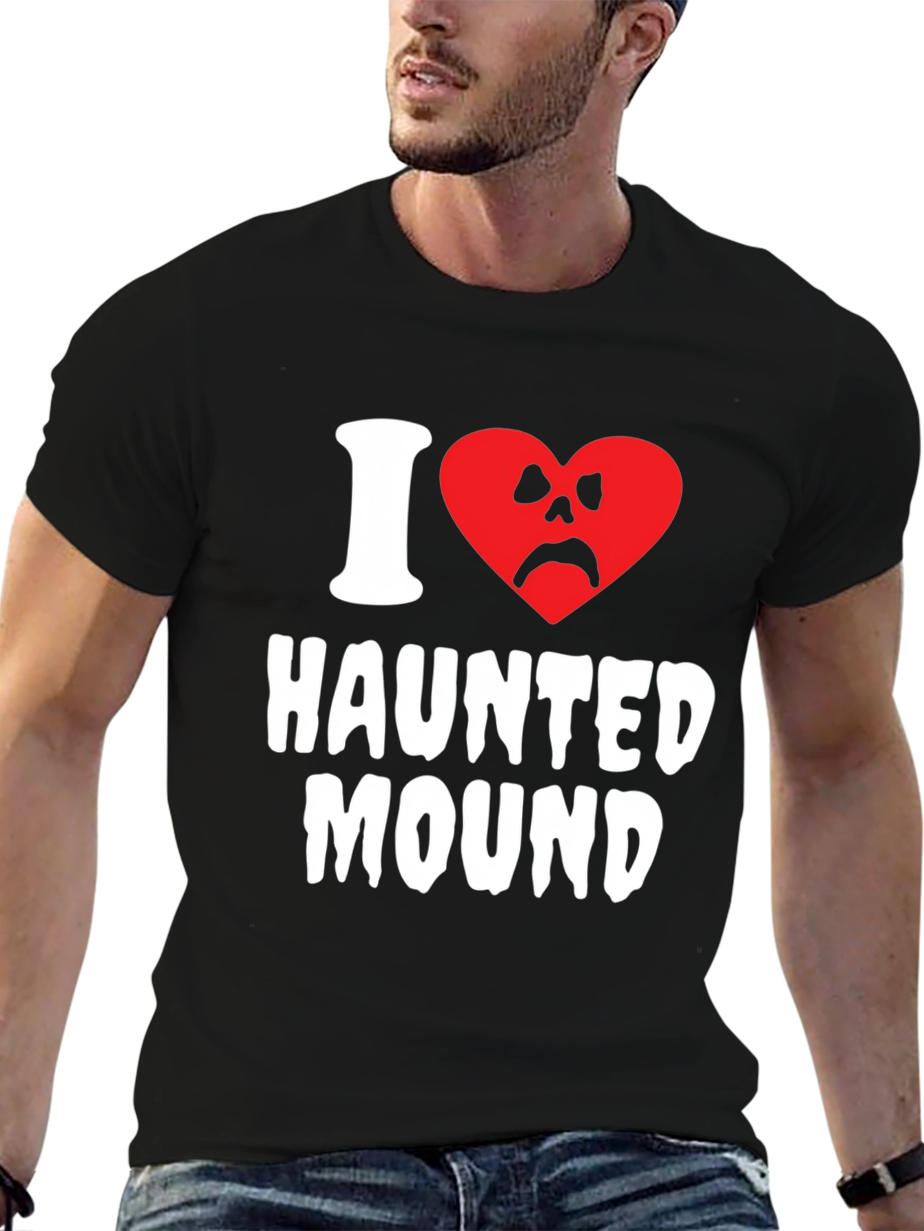 I Love Haunted Mound Graphic Tee - Black