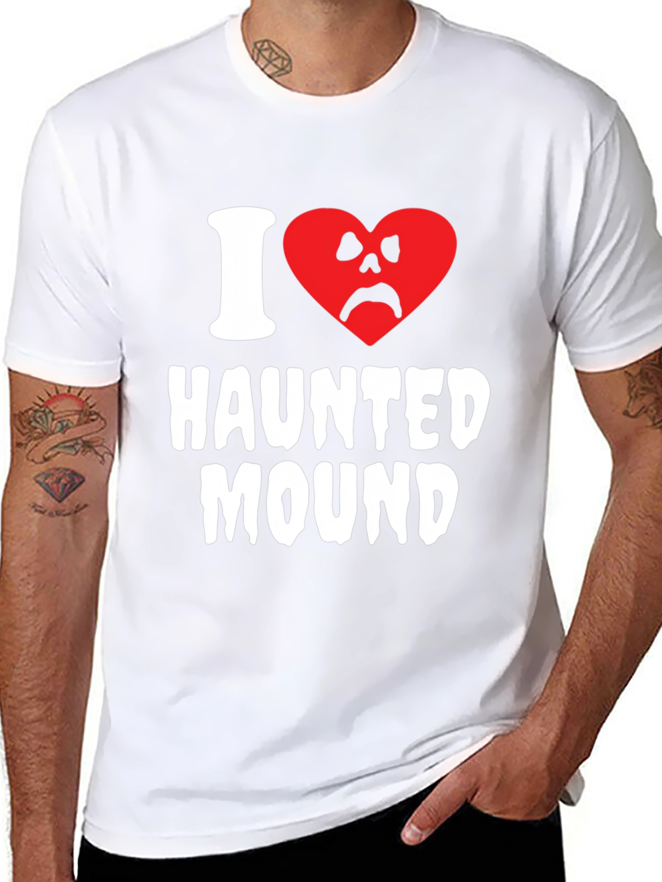 I Love Haunted Mound Graphic Tee - Black