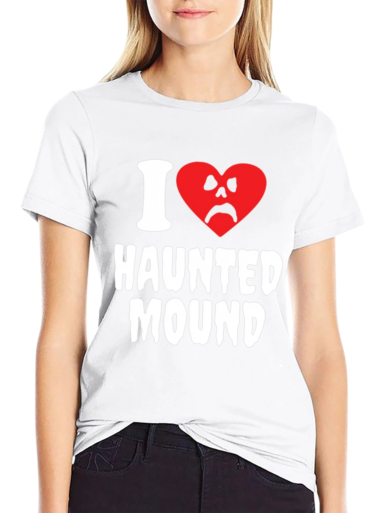 I Love Haunted Mound Graphic Tee - Black