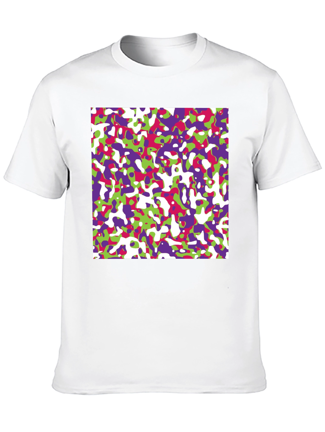 Abstract Camo Print Black T-Shirt