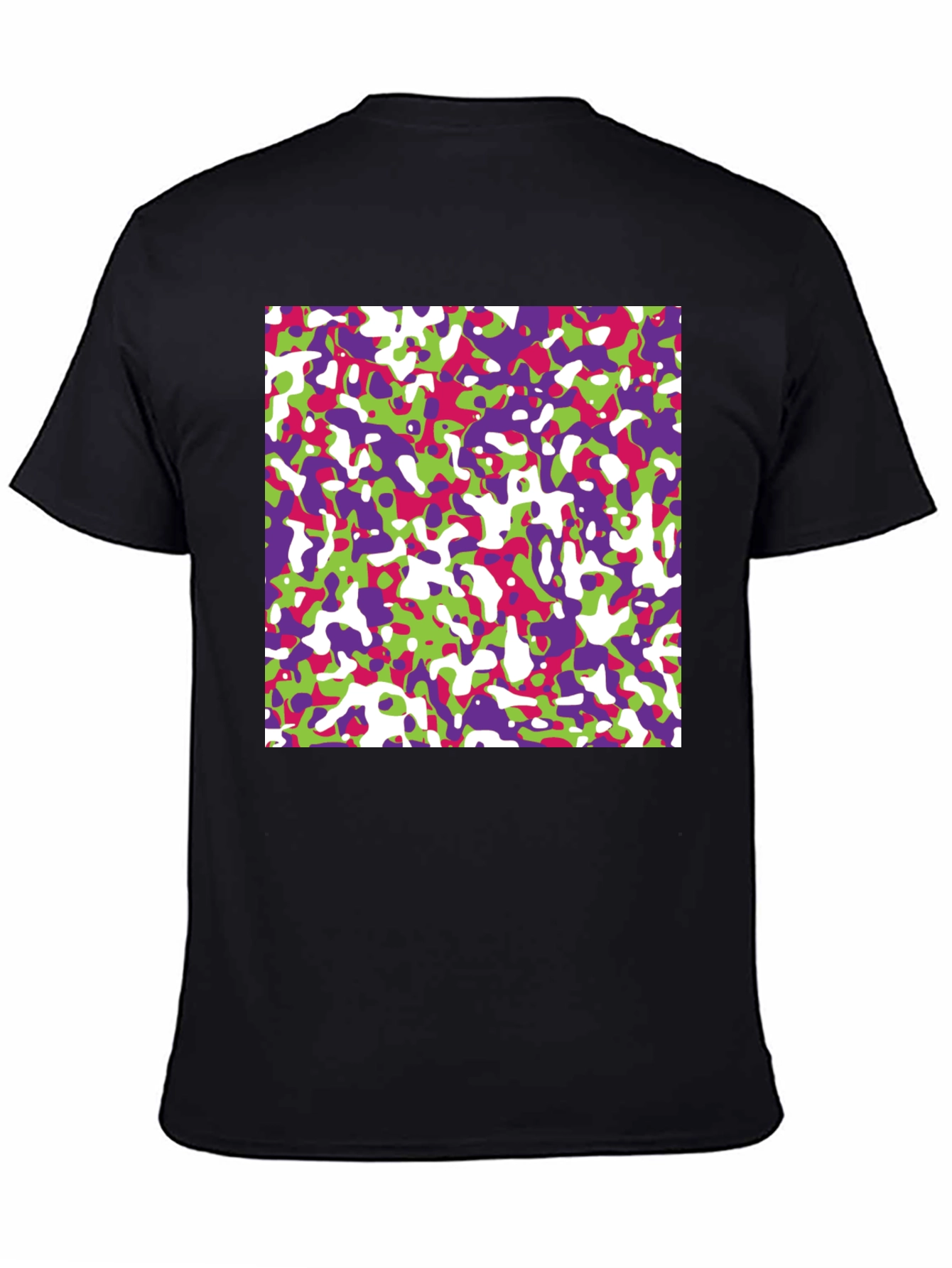 Abstract Camo Print Black T-Shirt