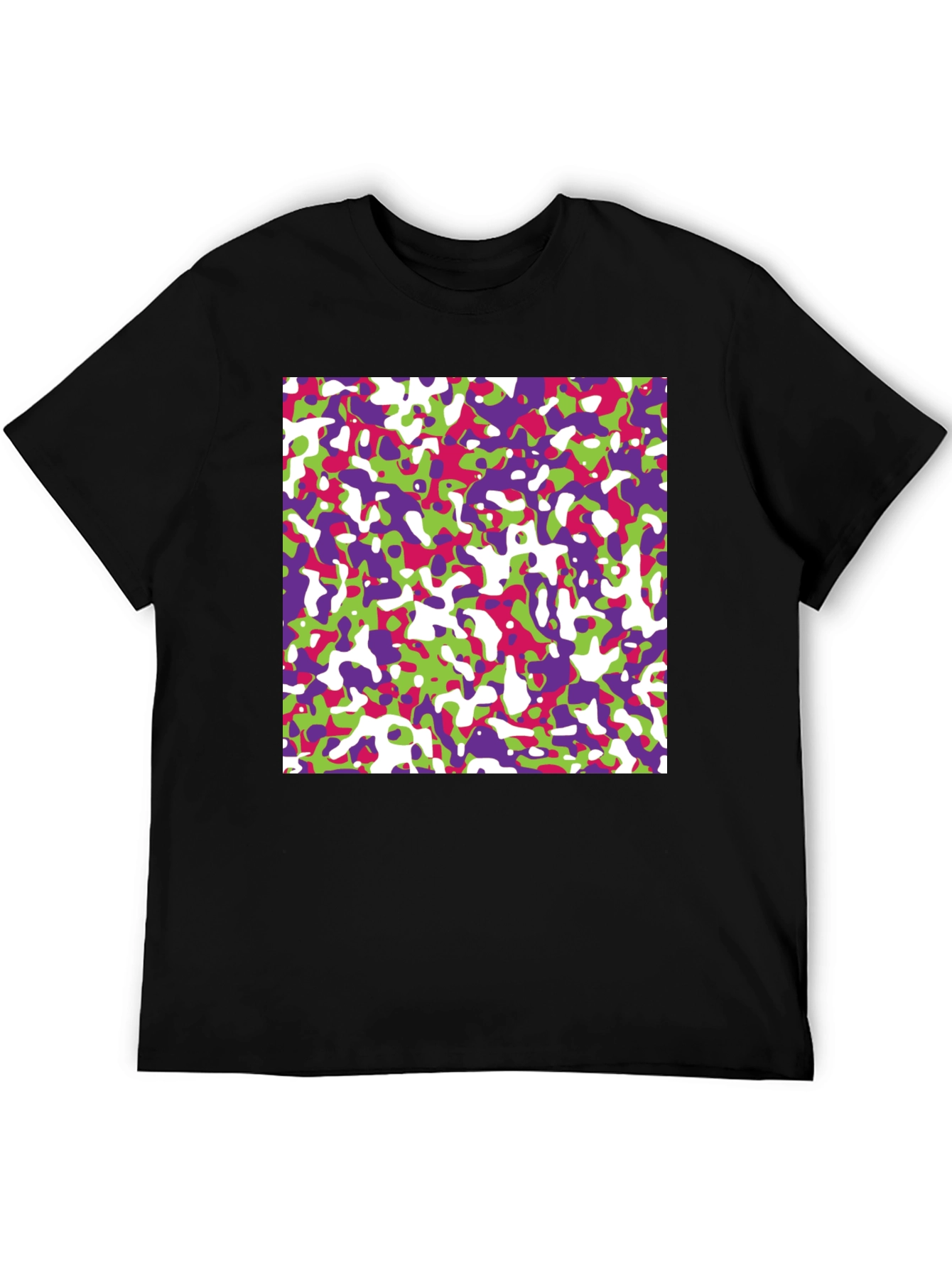 Abstract Camo Print Black T-Shirt