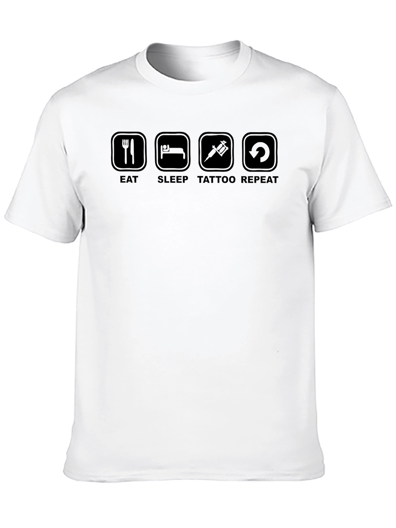 Eat Sleep Tattoo Repeat Black T-Shirt