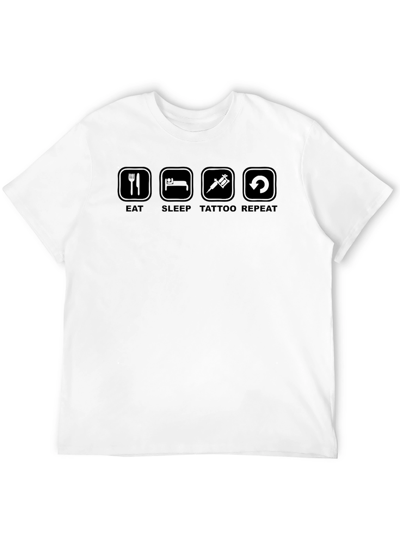 Eat Sleep Tattoo Repeat Black T-Shirt