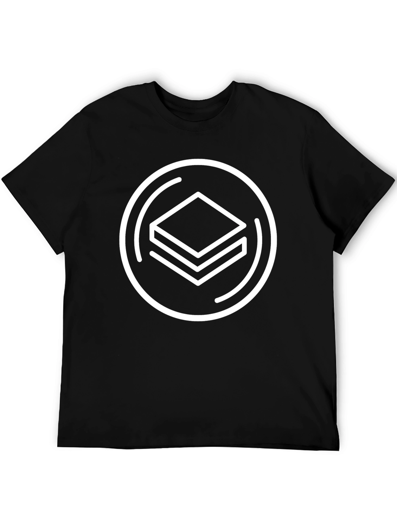 Abstract Geometric Logo Black T-Shirt
