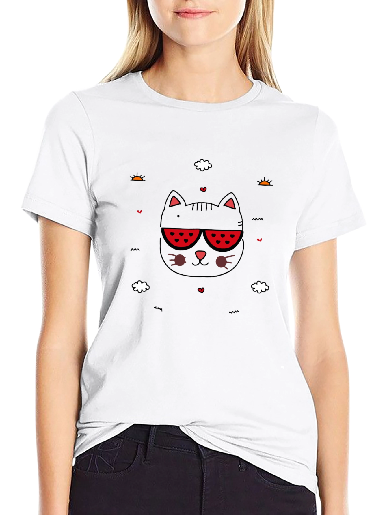 Cool Cat Graphic T-Shirt - Black