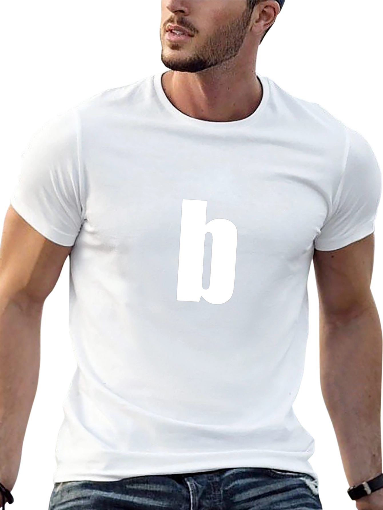 Lowercase b Graphic Tee - Black Cotton T-Shirt