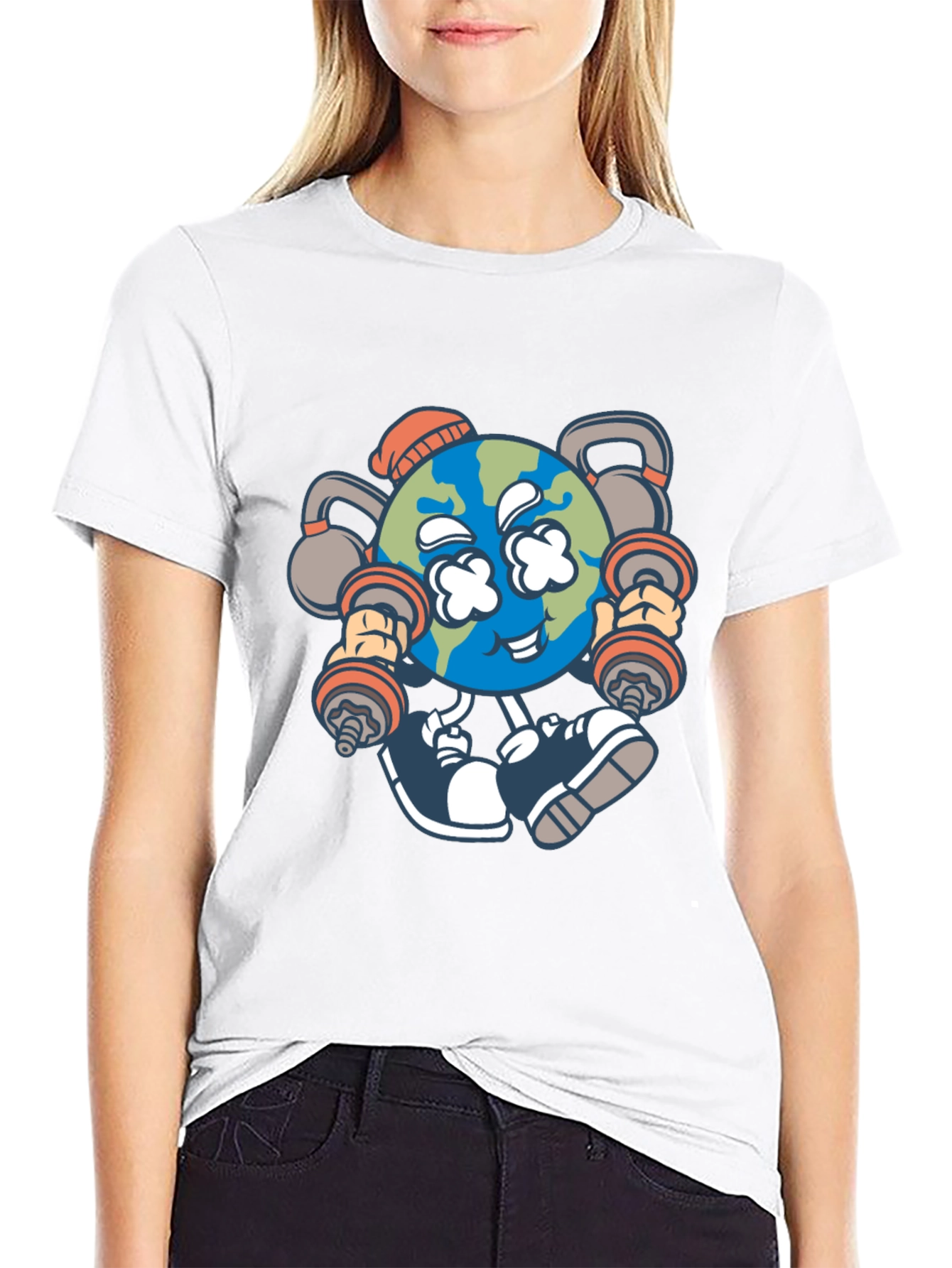 Funny Earth Workout Graphic T-Shirt