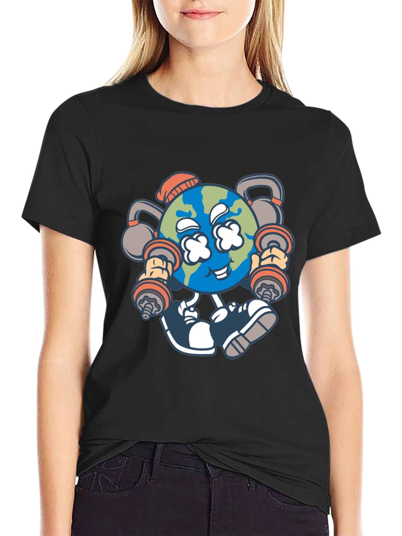Funny Earth Workout Graphic T-Shirt