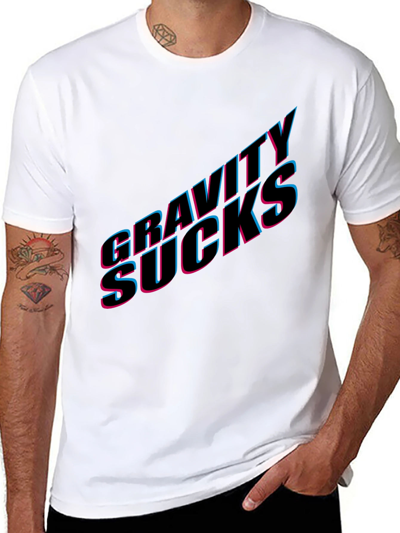 Gravity Sucks Graphic Tee - Black Casual T-Shirt