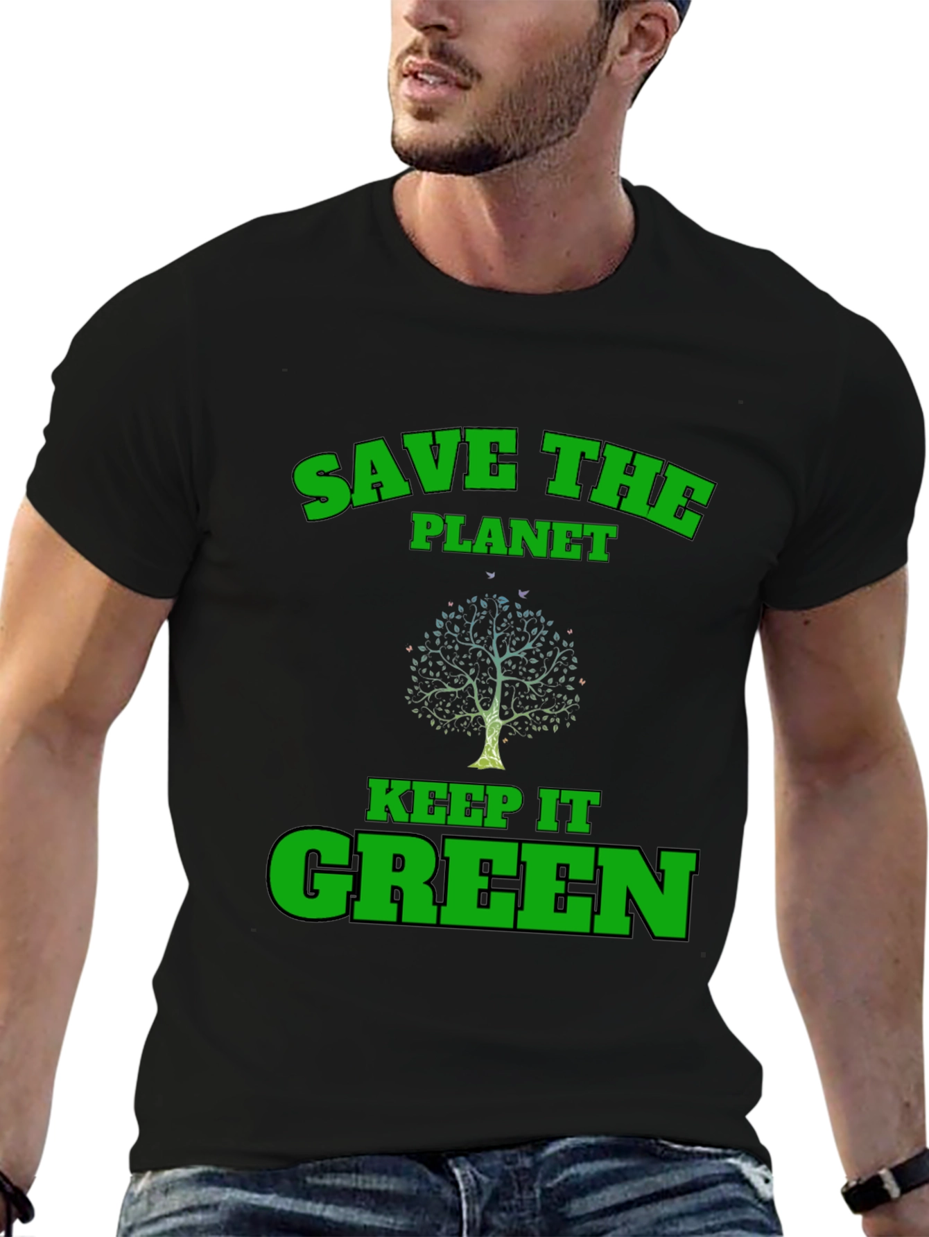 Eco-Friendly Save the Planet Black T-Shirt