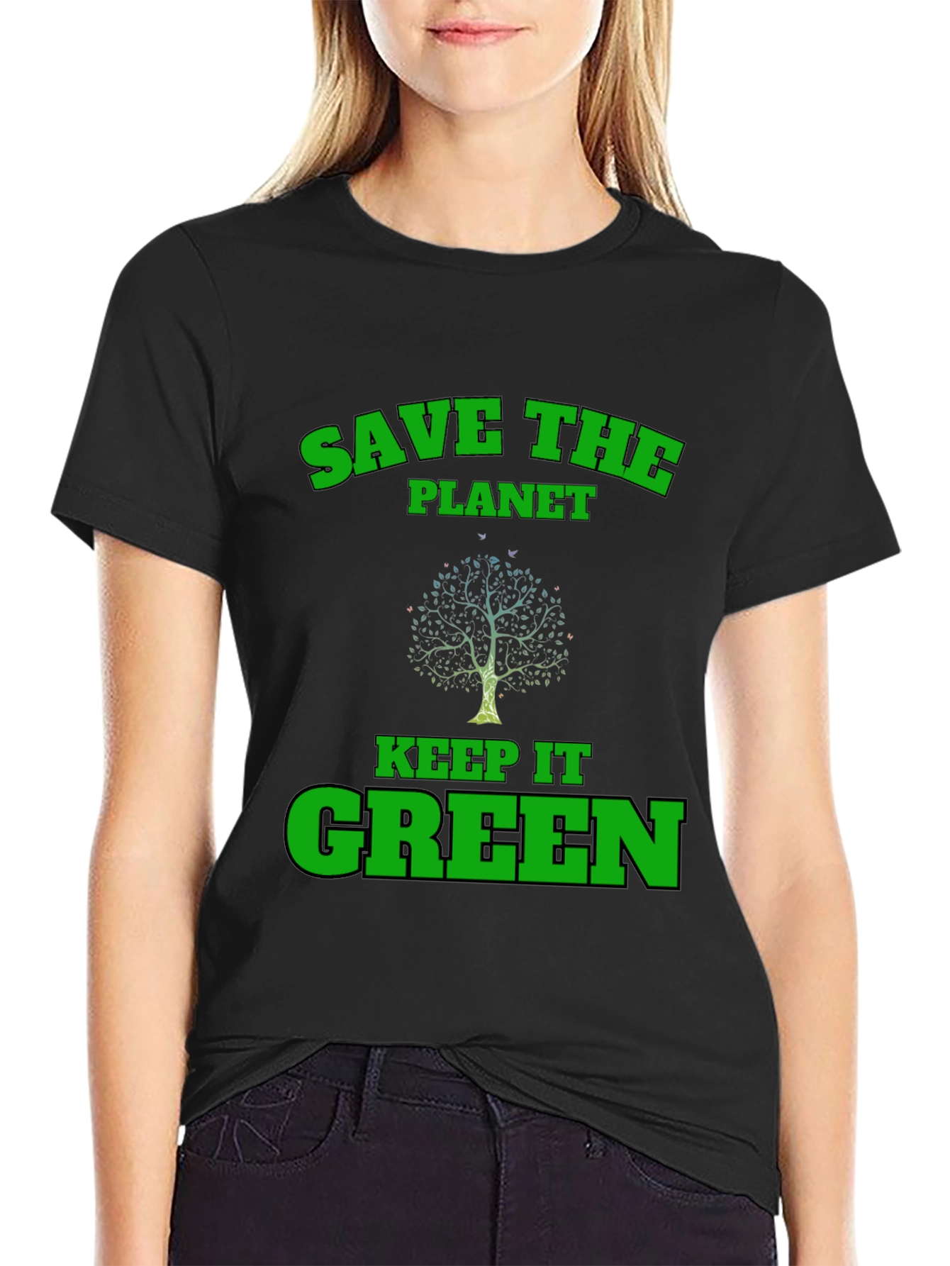 Eco-Friendly Save the Planet Black T-Shirt