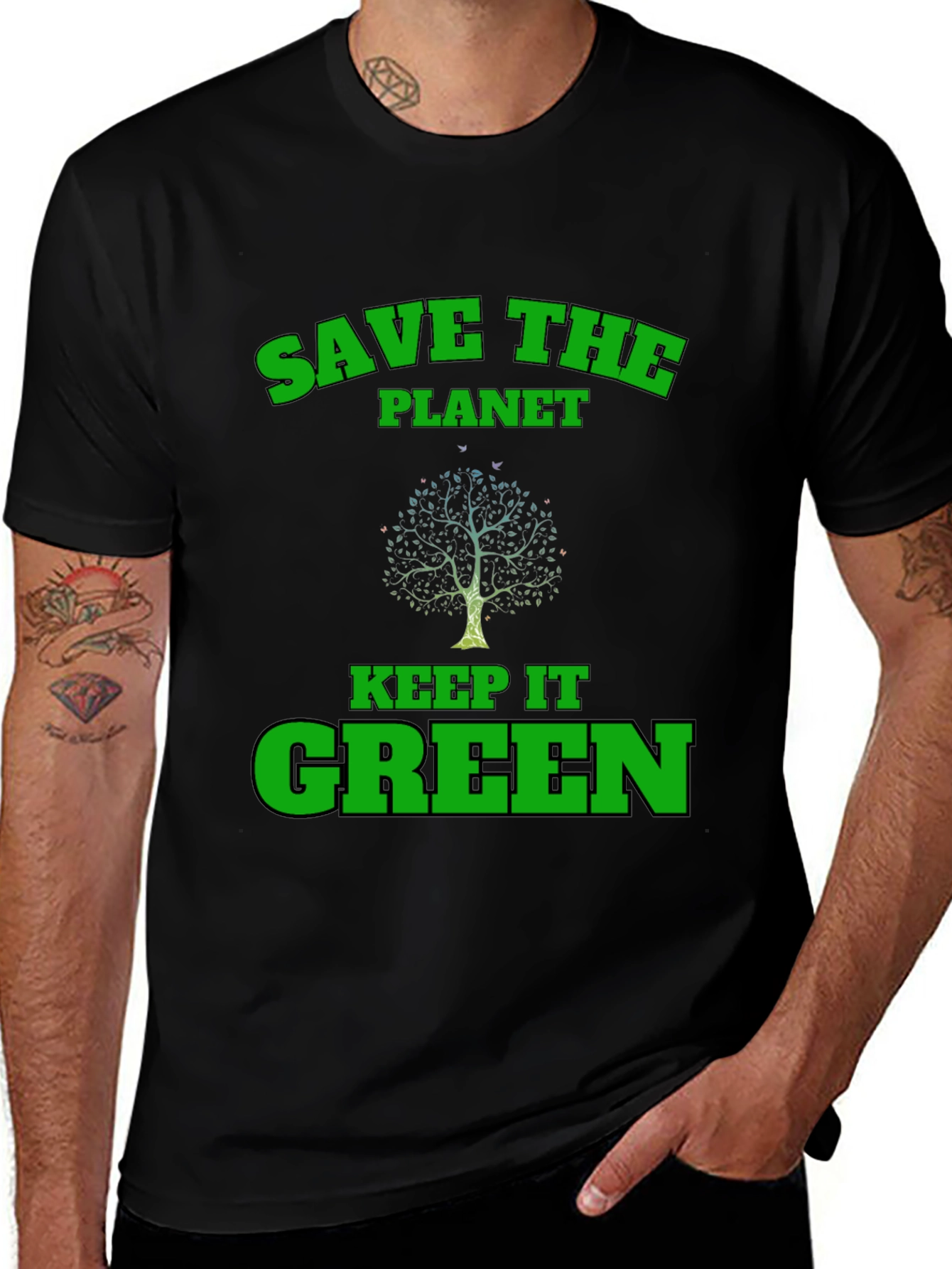 Eco-Friendly Save the Planet Black T-Shirt