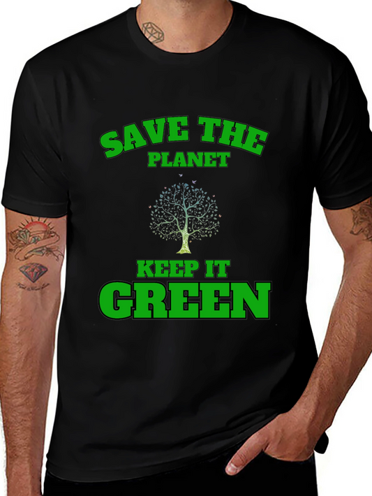 Eco-Friendly Save the Planet Black T-Shirt