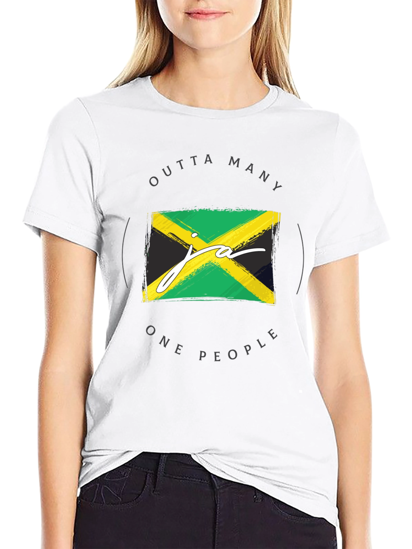 Jamaican Flag T-Shirt - Outta Many One People
