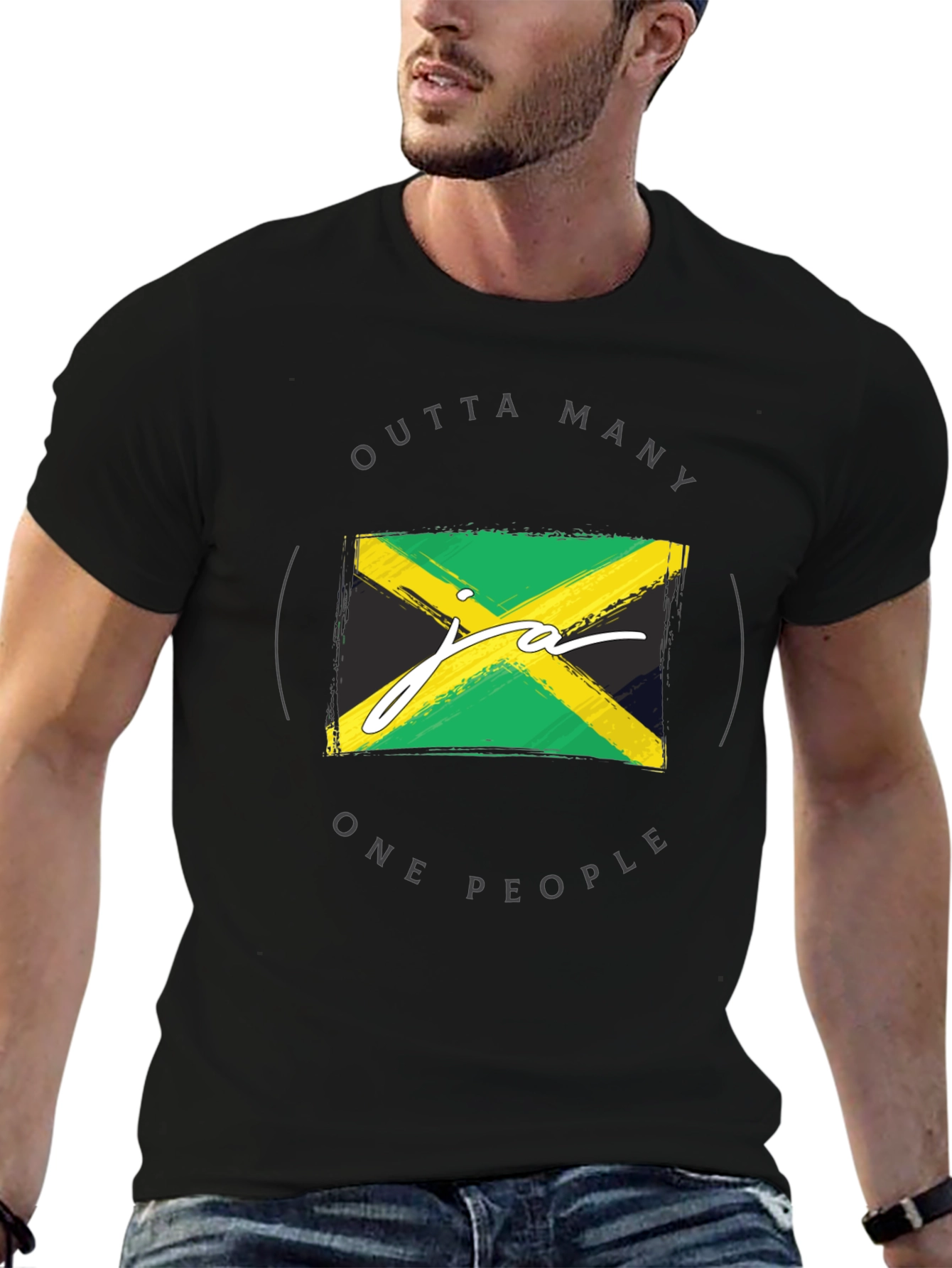 Jamaican Flag T-Shirt - Outta Many One People