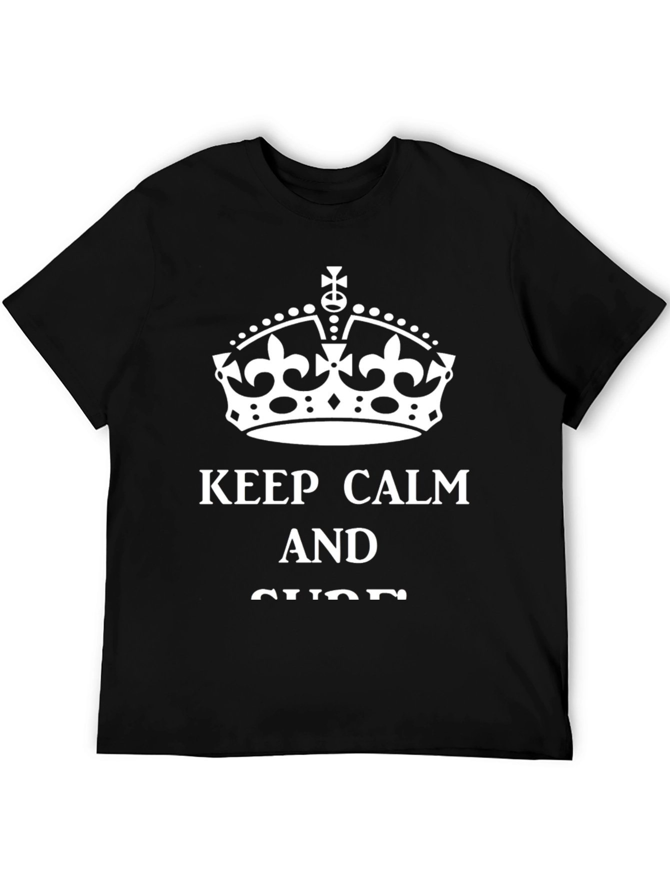 Keep Calm Graphic Tee - Black Cotton Blend