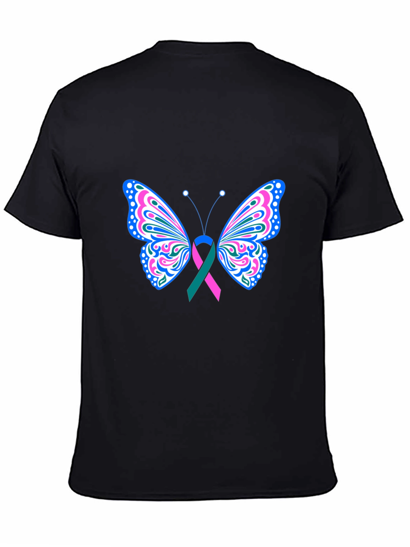 Butterfly Ribbon Black T-Shirt