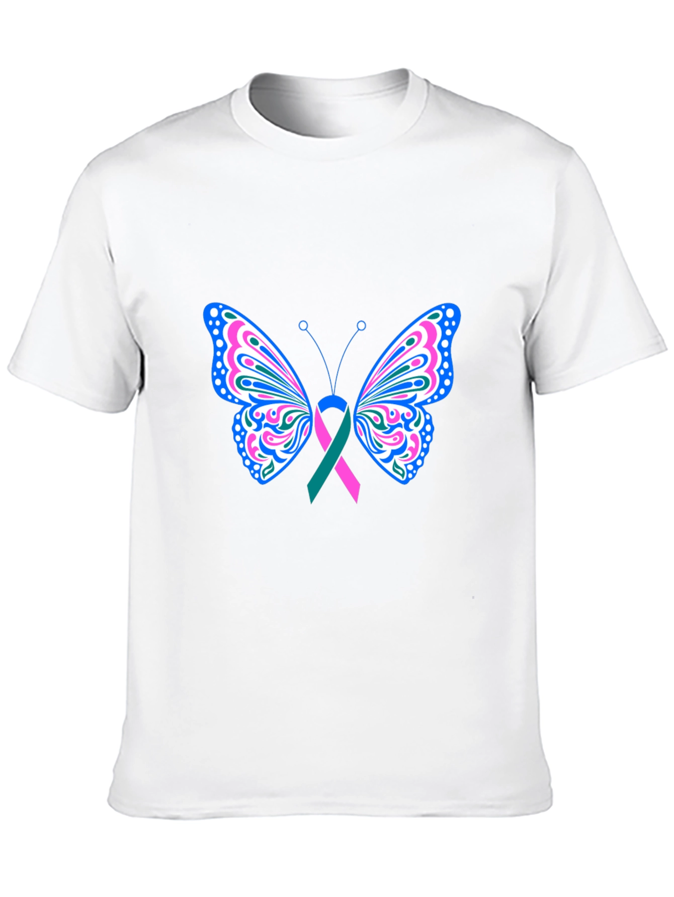 Butterfly Ribbon Black T-Shirt