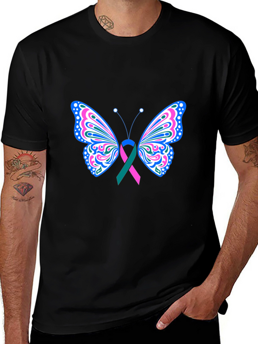 Butterfly Ribbon Black T-Shirt