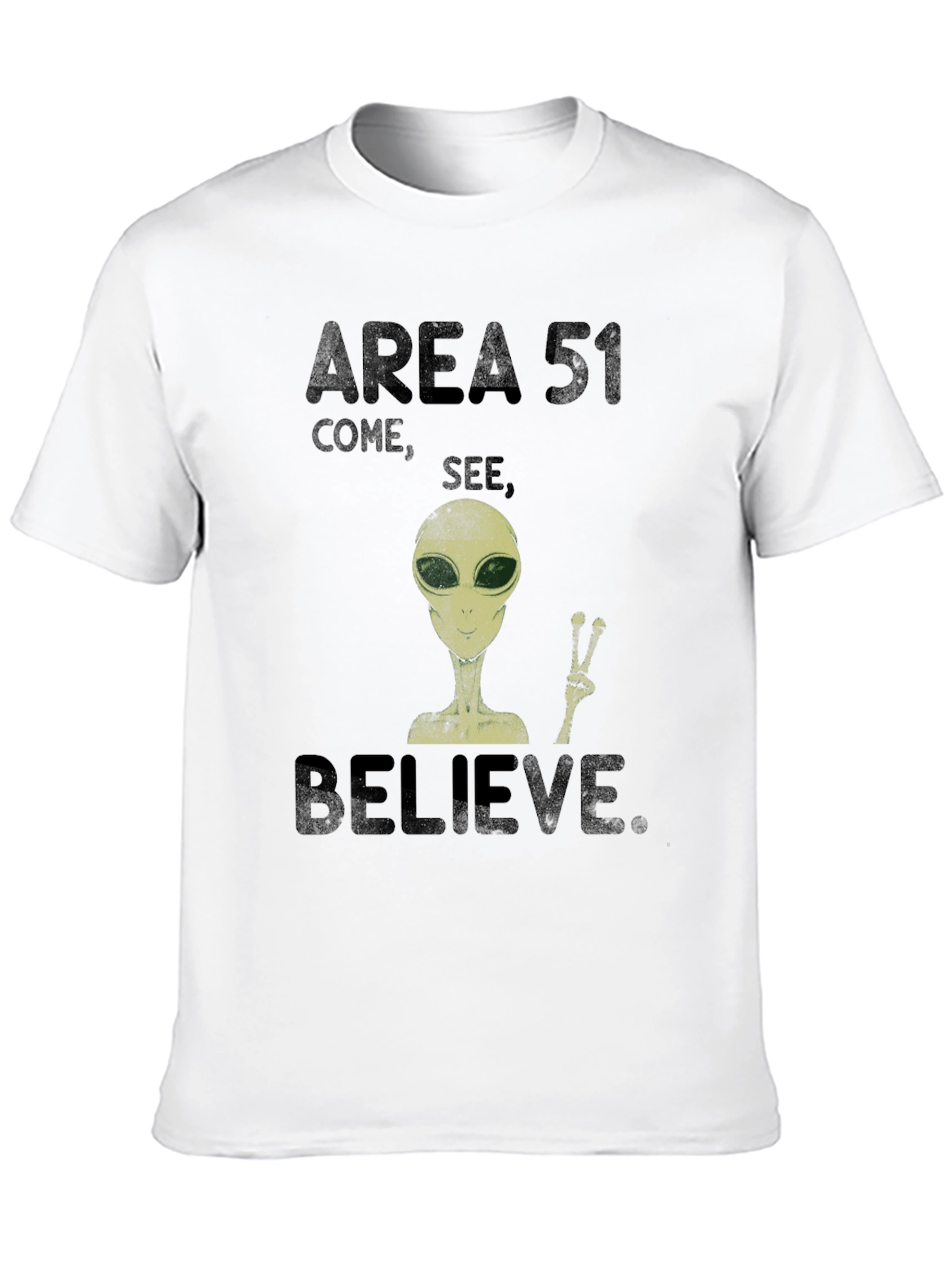 Area 51 Come See Believe Alien Graphic T-Shirt