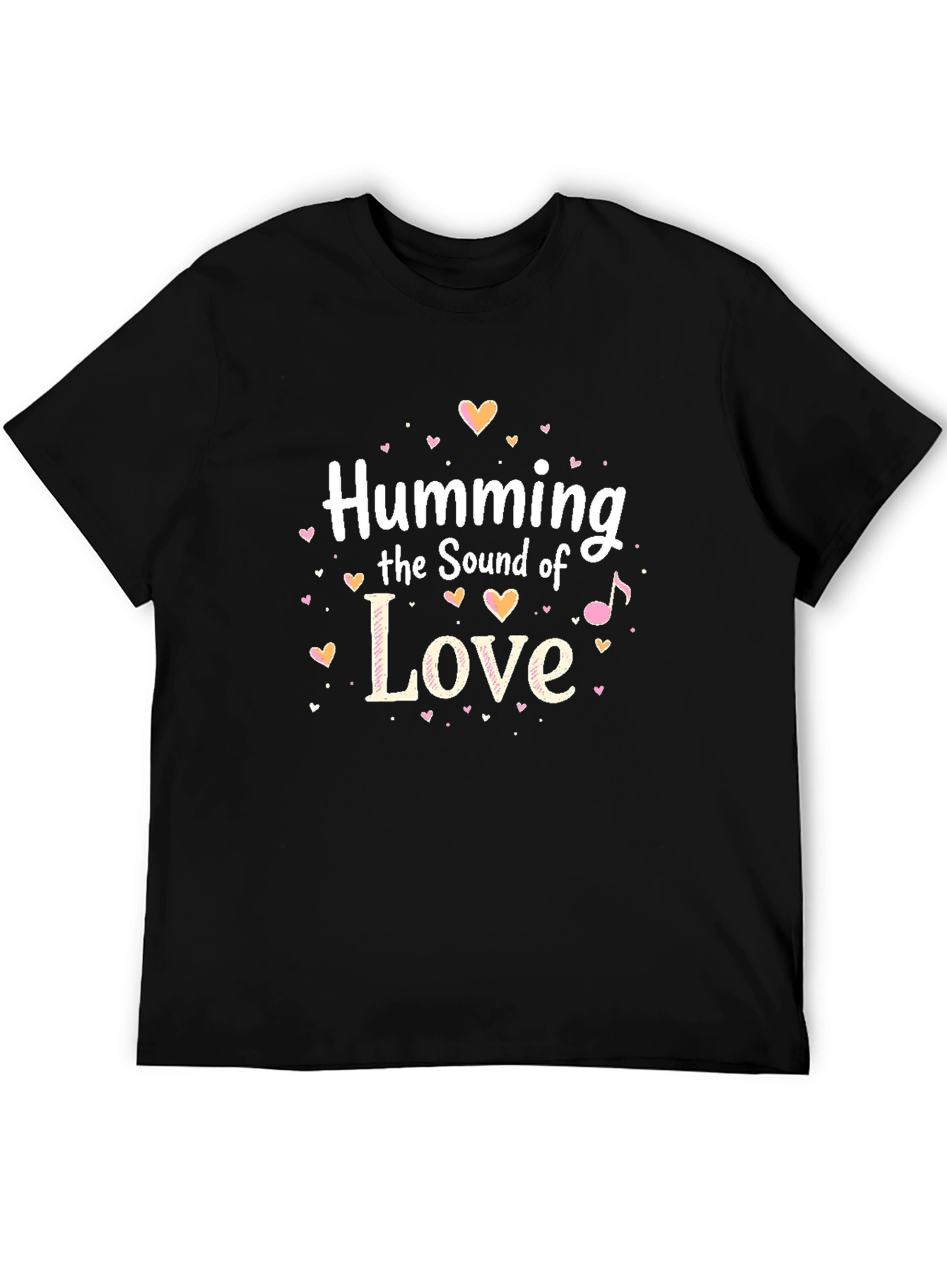 Humming the Sound of Love Black Graphic Tee
