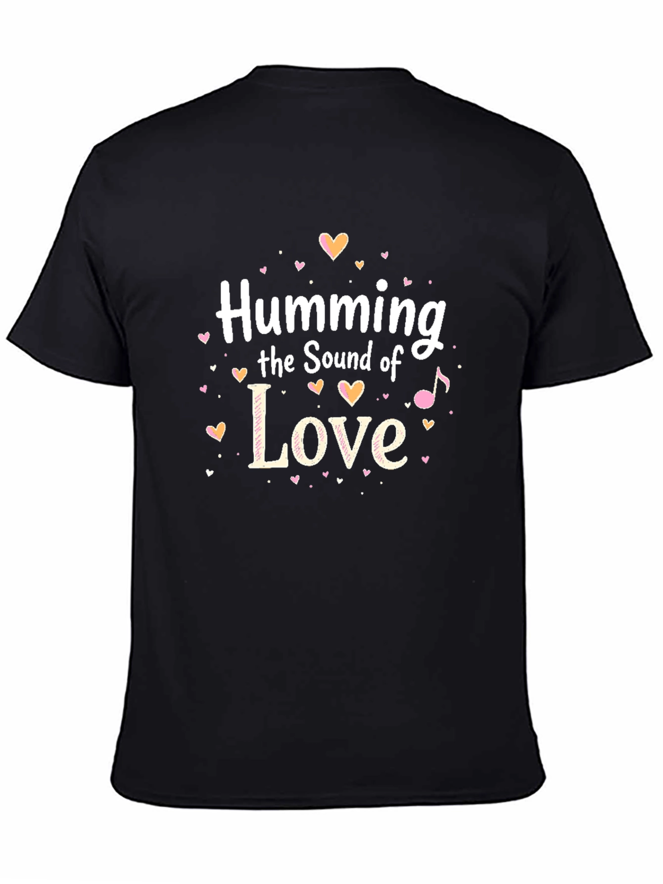 Humming the Sound of Love Black Graphic Tee