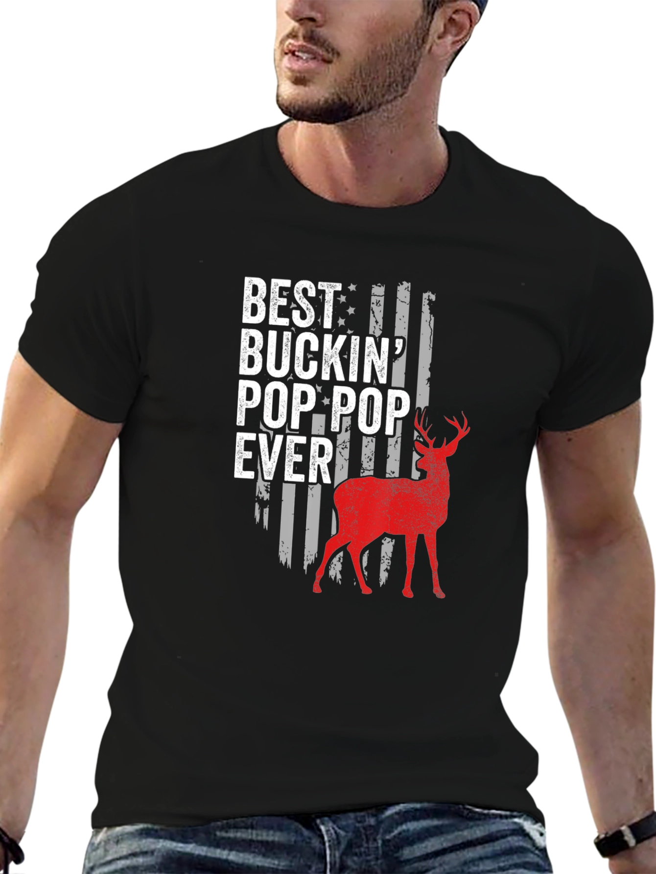 Best Buckin Pop-Pop Ever Black T-Shirt