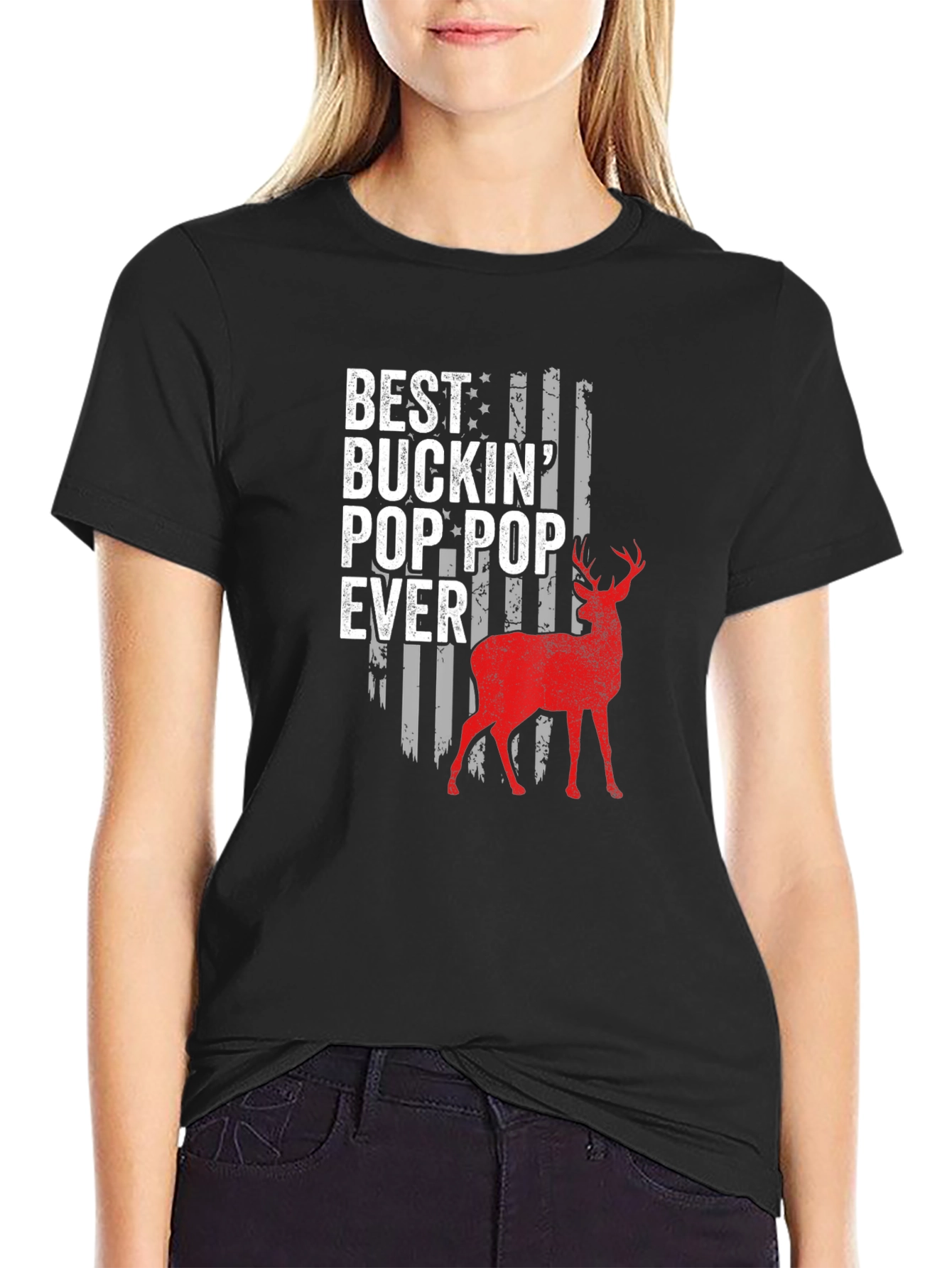 Best Buckin Pop-Pop Ever Black T-Shirt