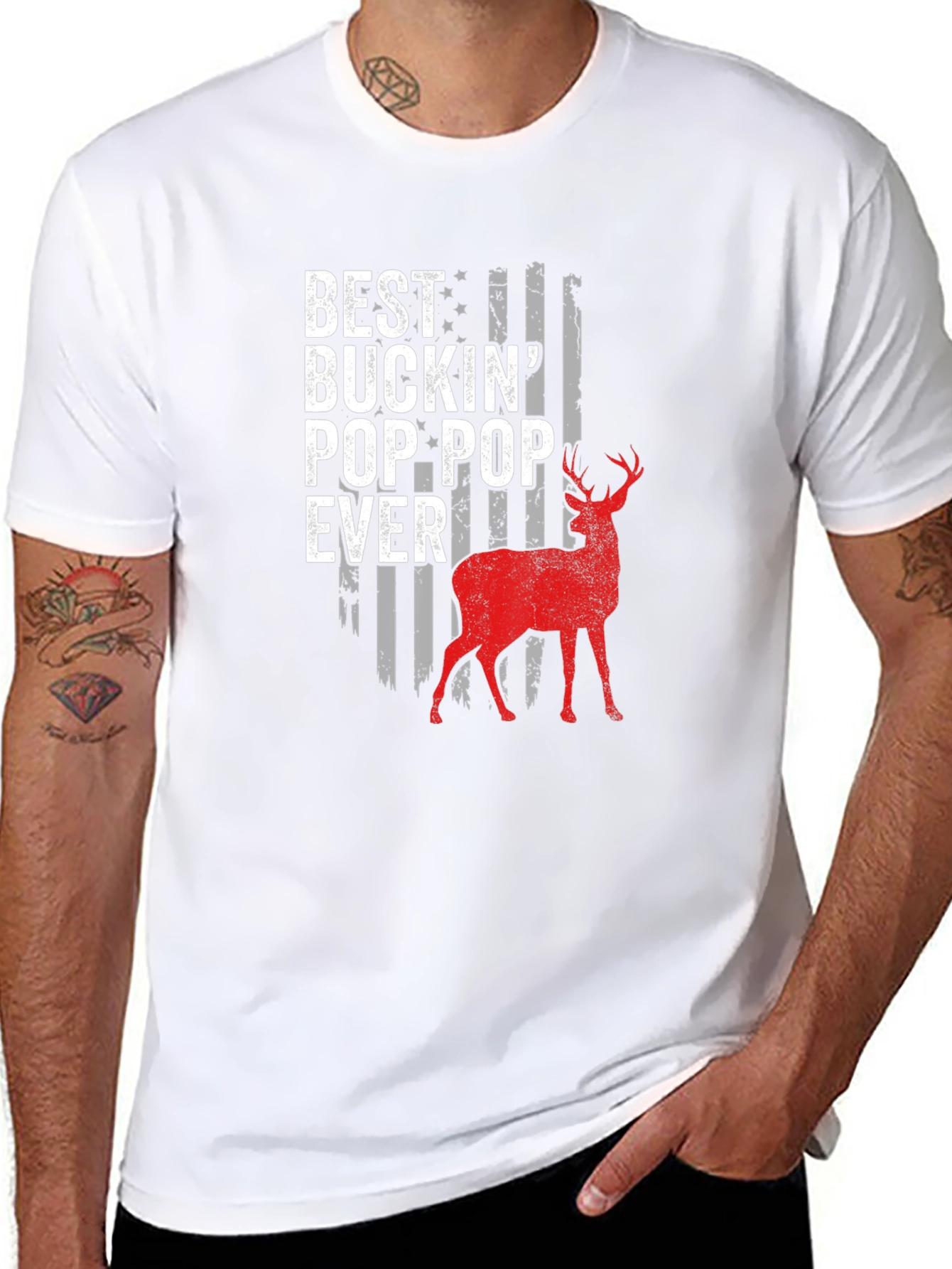 Best Buckin Pop-Pop Ever Black T-Shirt