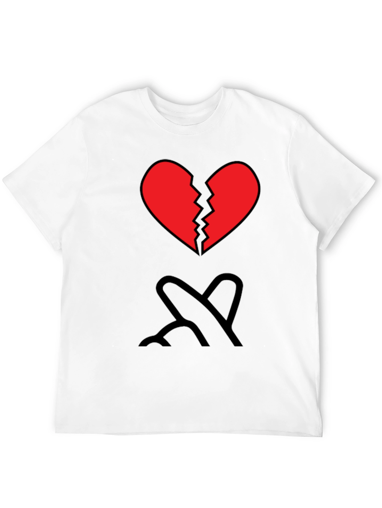 Broken Heart Graphic Tee - Mens Black T-Shirt