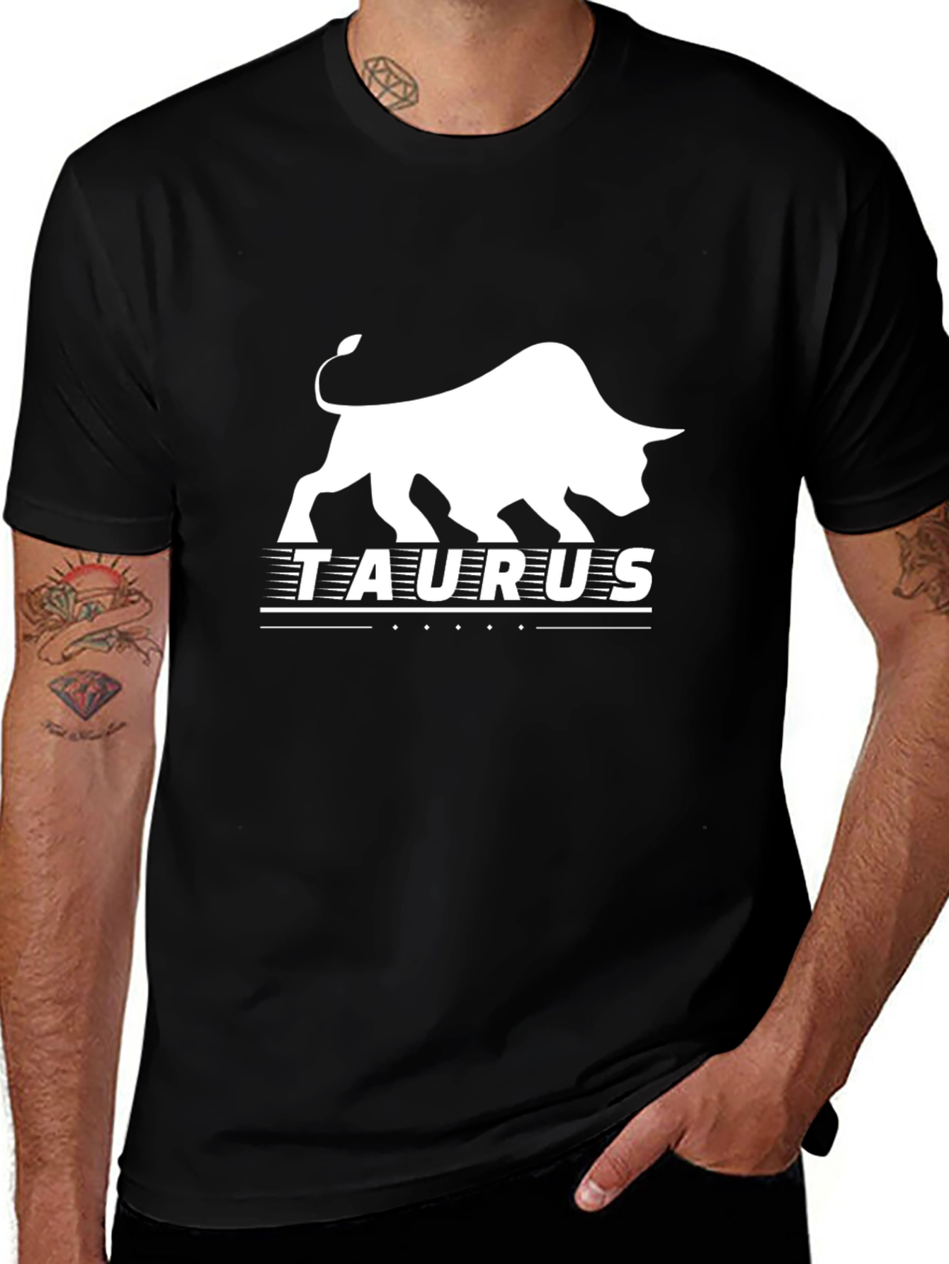 Taurus Zodiac Black Graphic T-Shirt