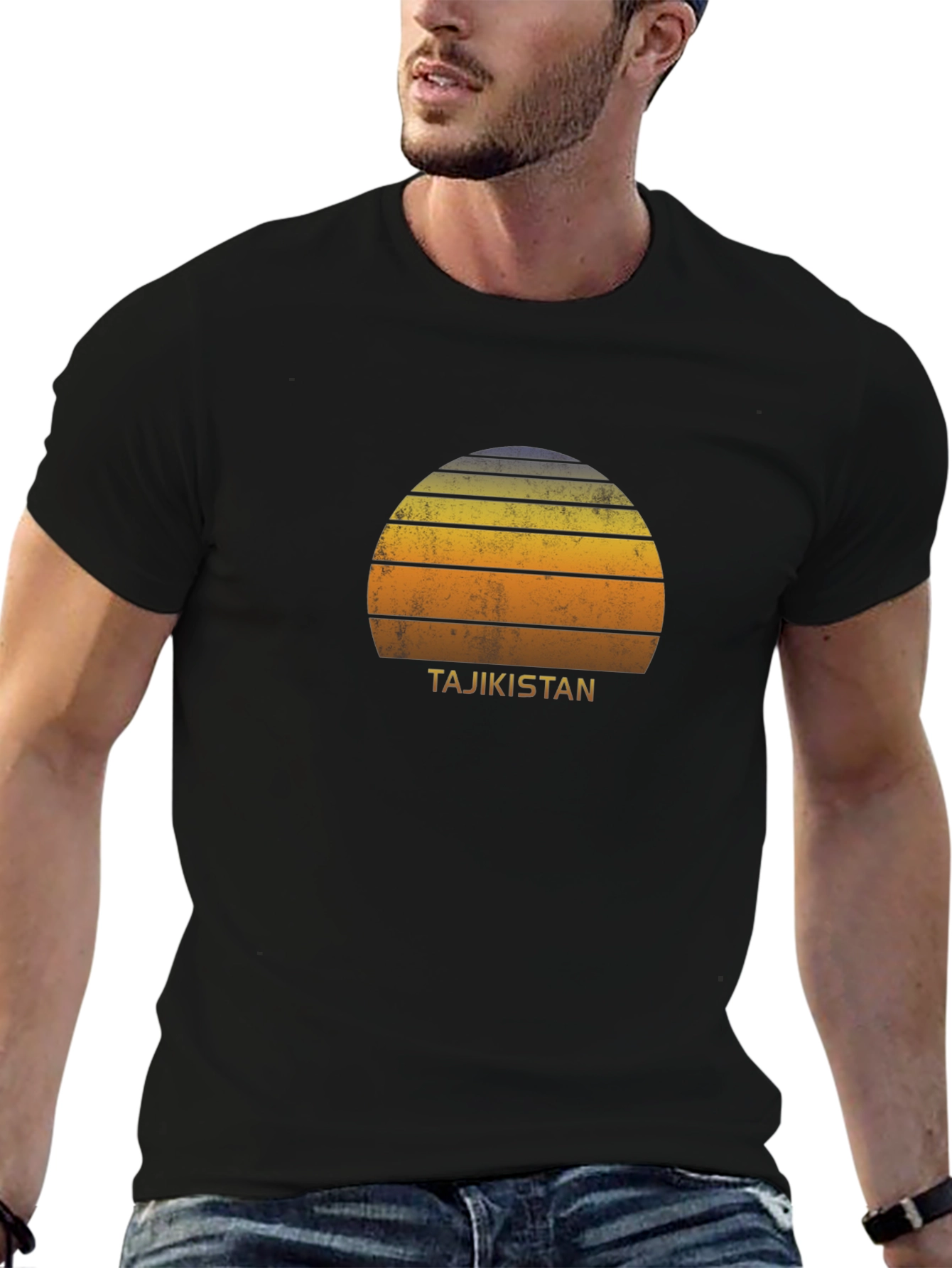 Tajikistan Retro Sunset T-Shirt
