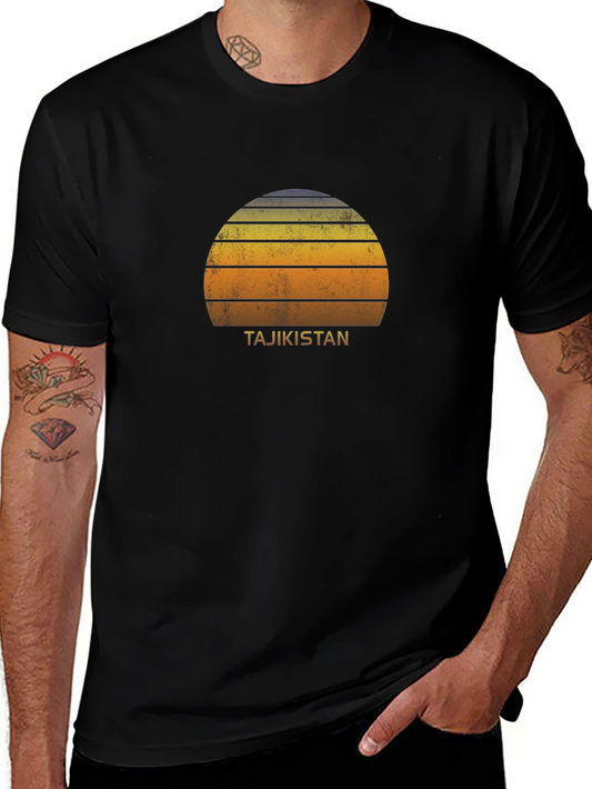 Tajikistan Retro Sunset T-Shirt