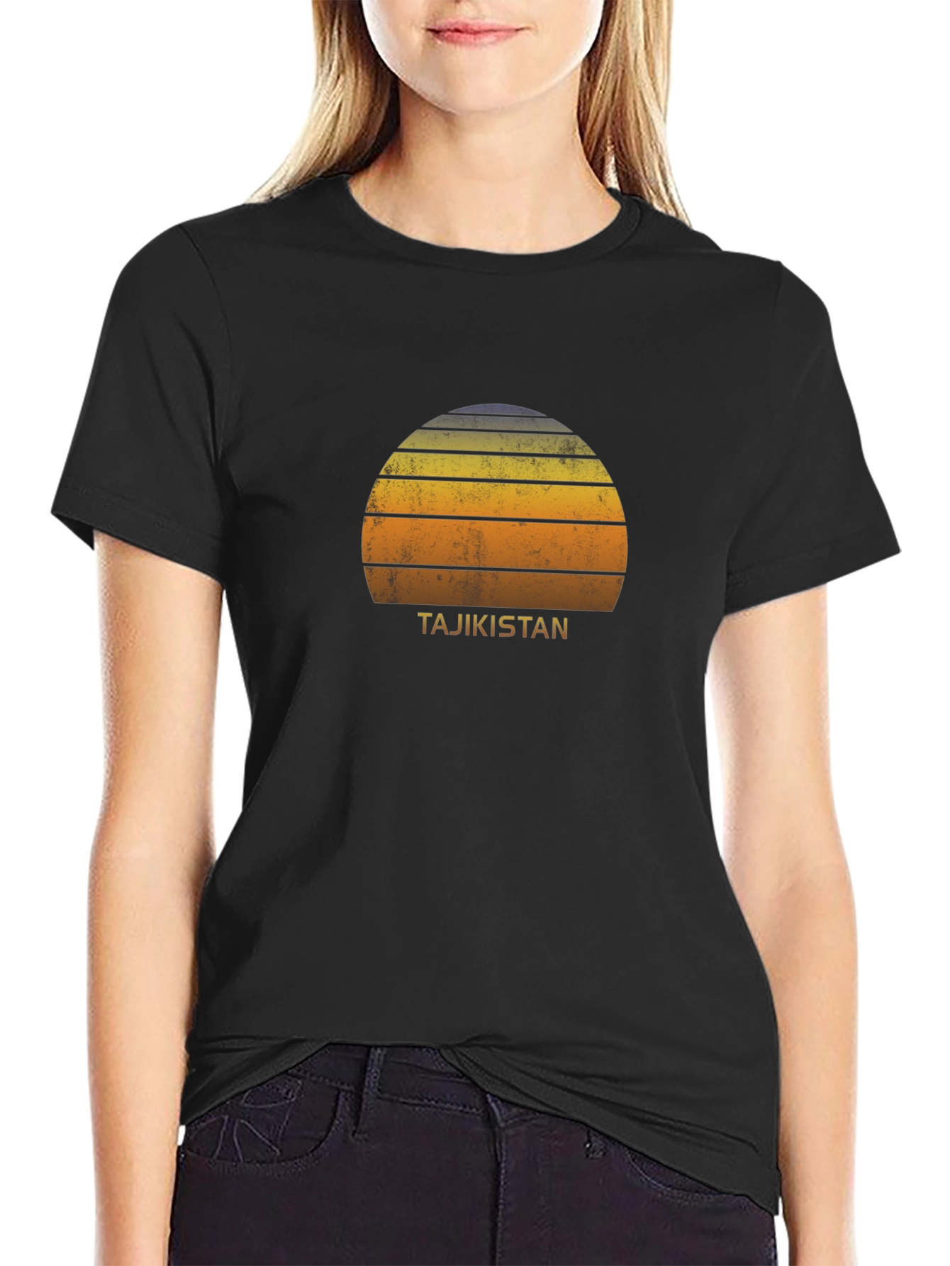 Tajikistan Retro Sunset T-Shirt