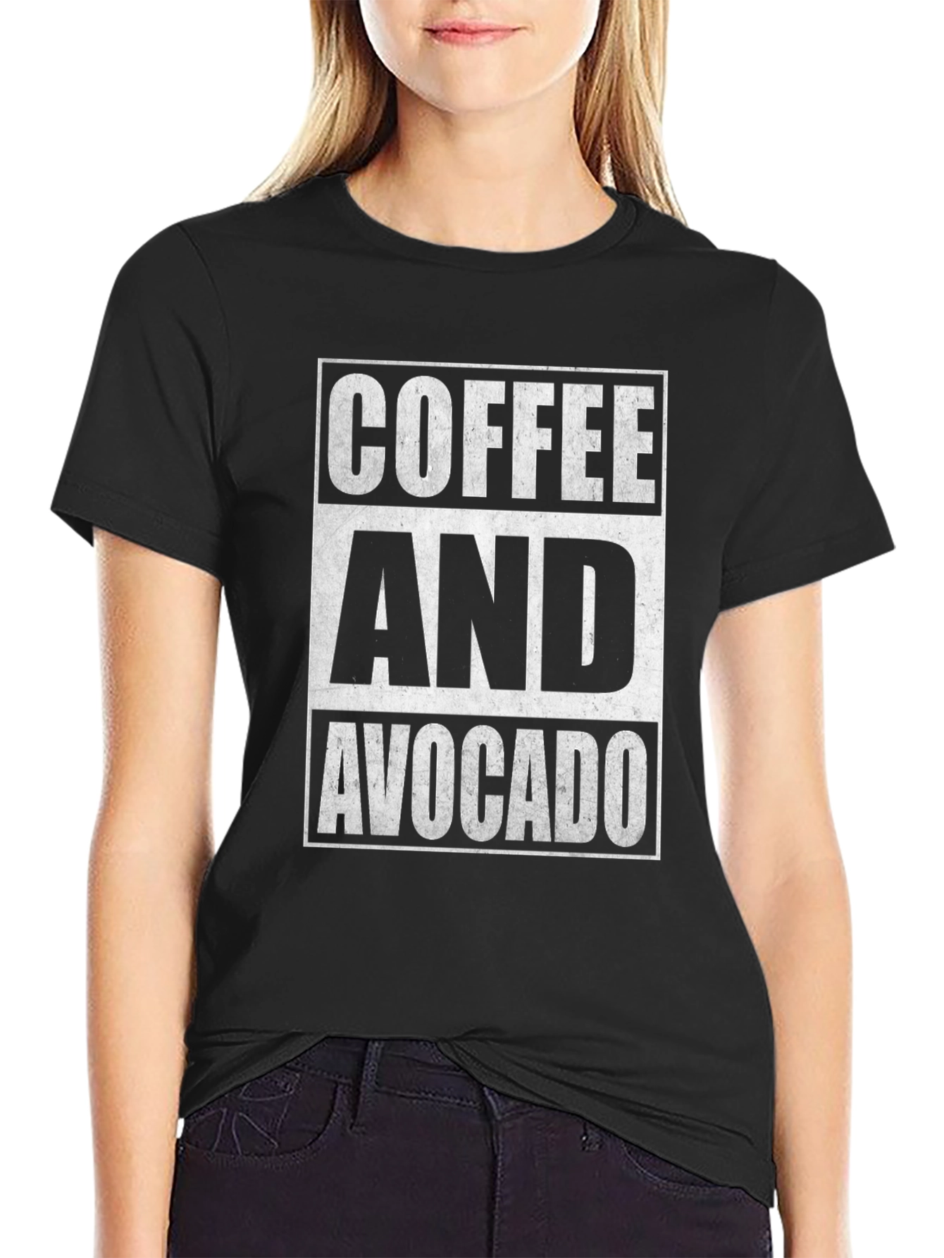 Coffee and Avocado Graphic Tee - Unisex Black T-Shirt