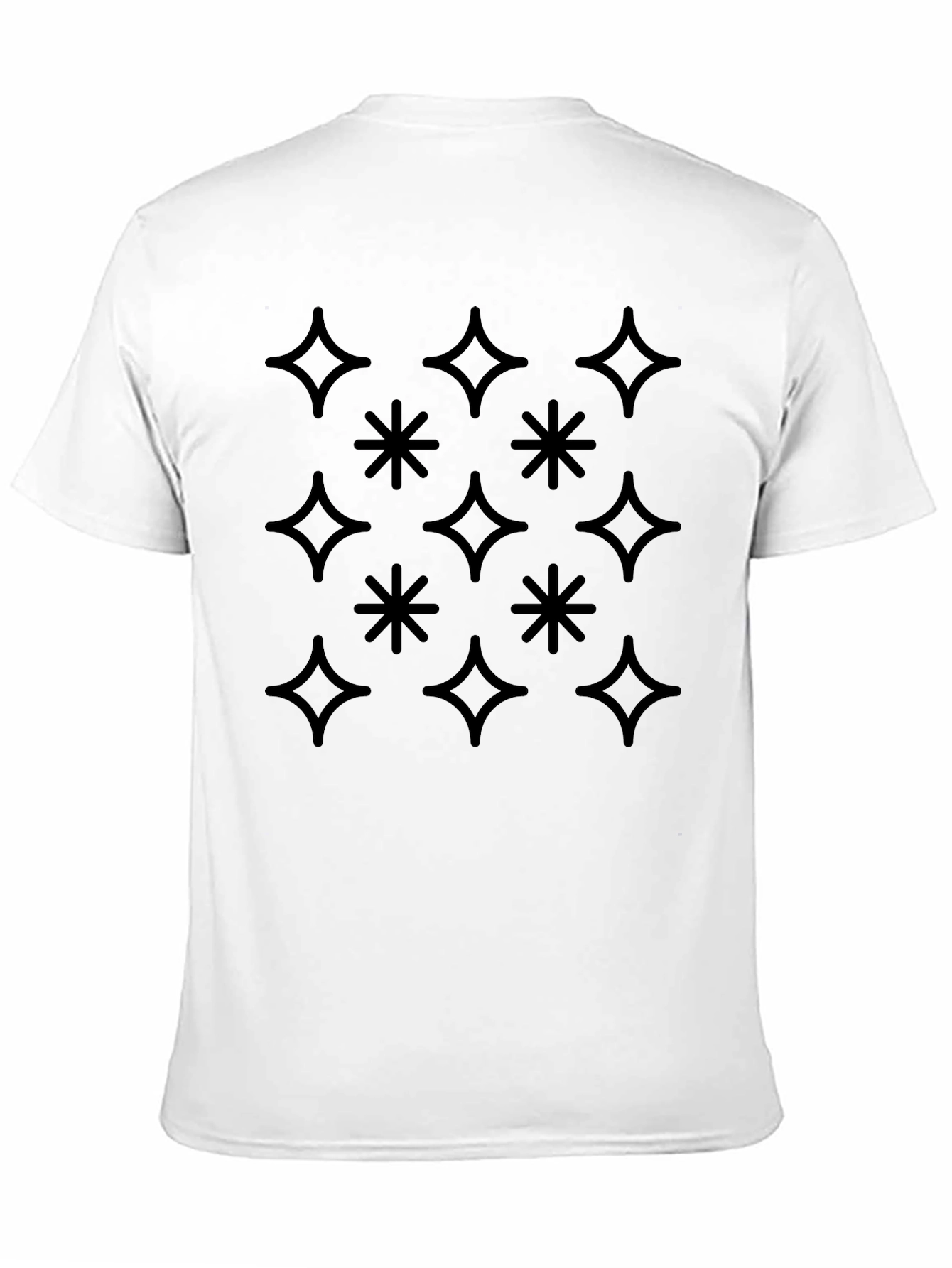 Sparkle & Star Pattern Black T-Shirt