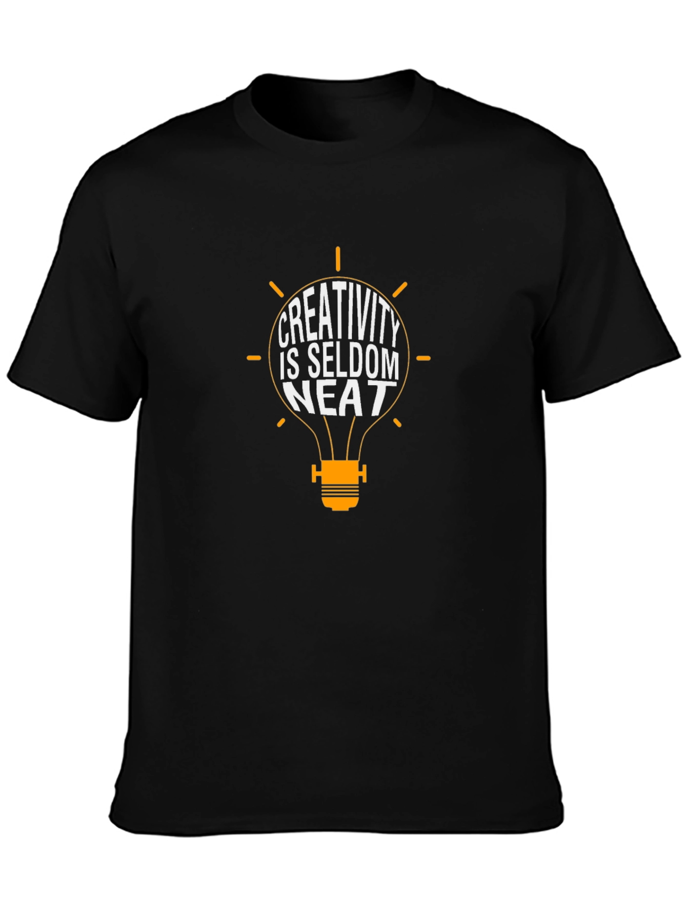 Creativity is Seldom Neat T-Shirt - Black