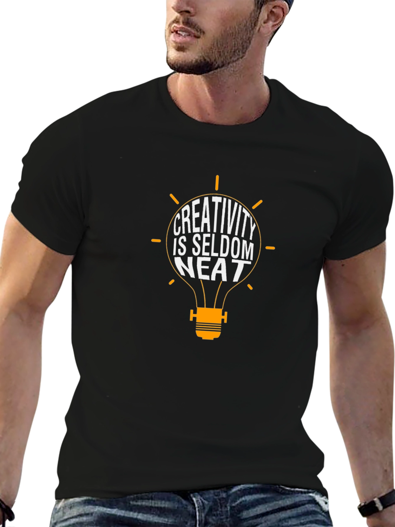 Creativity is Seldom Neat T-Shirt - Black