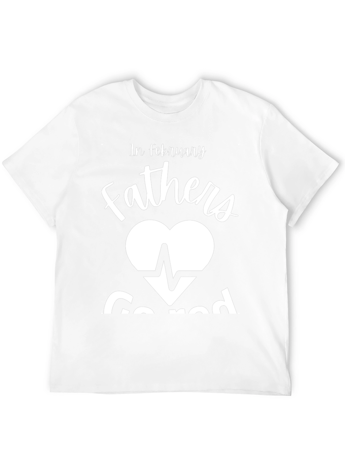February Fathers Heartbeat T-Shirt - Black